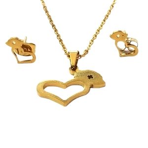 STAINLESS STEEL Nurse Necklace And Earrings Set